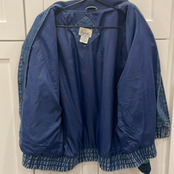 Vintage 1990s Street Worn Denim and Green Bomber Jacket - Picture 10 of 16